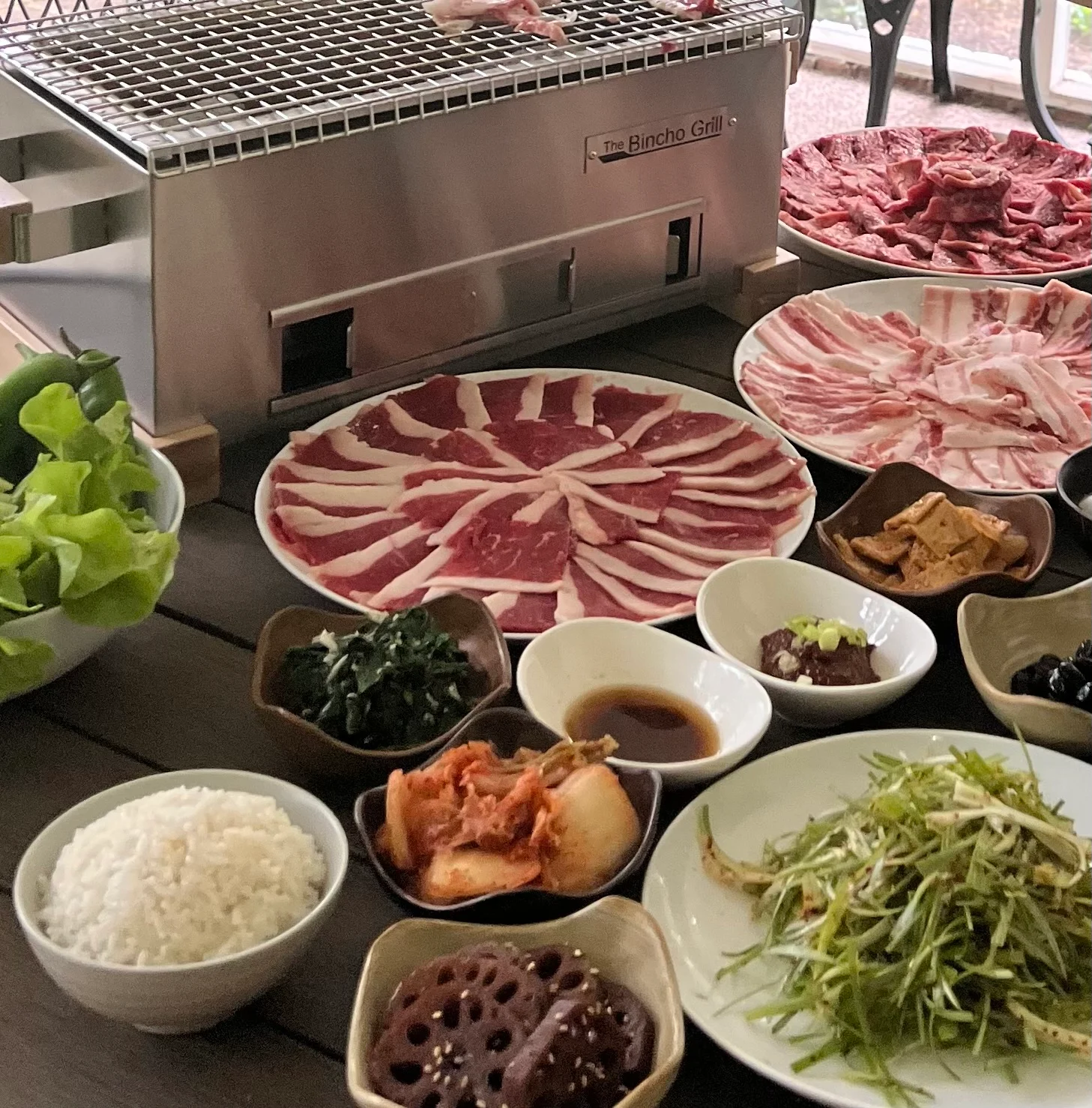 Korean BBQ cooking