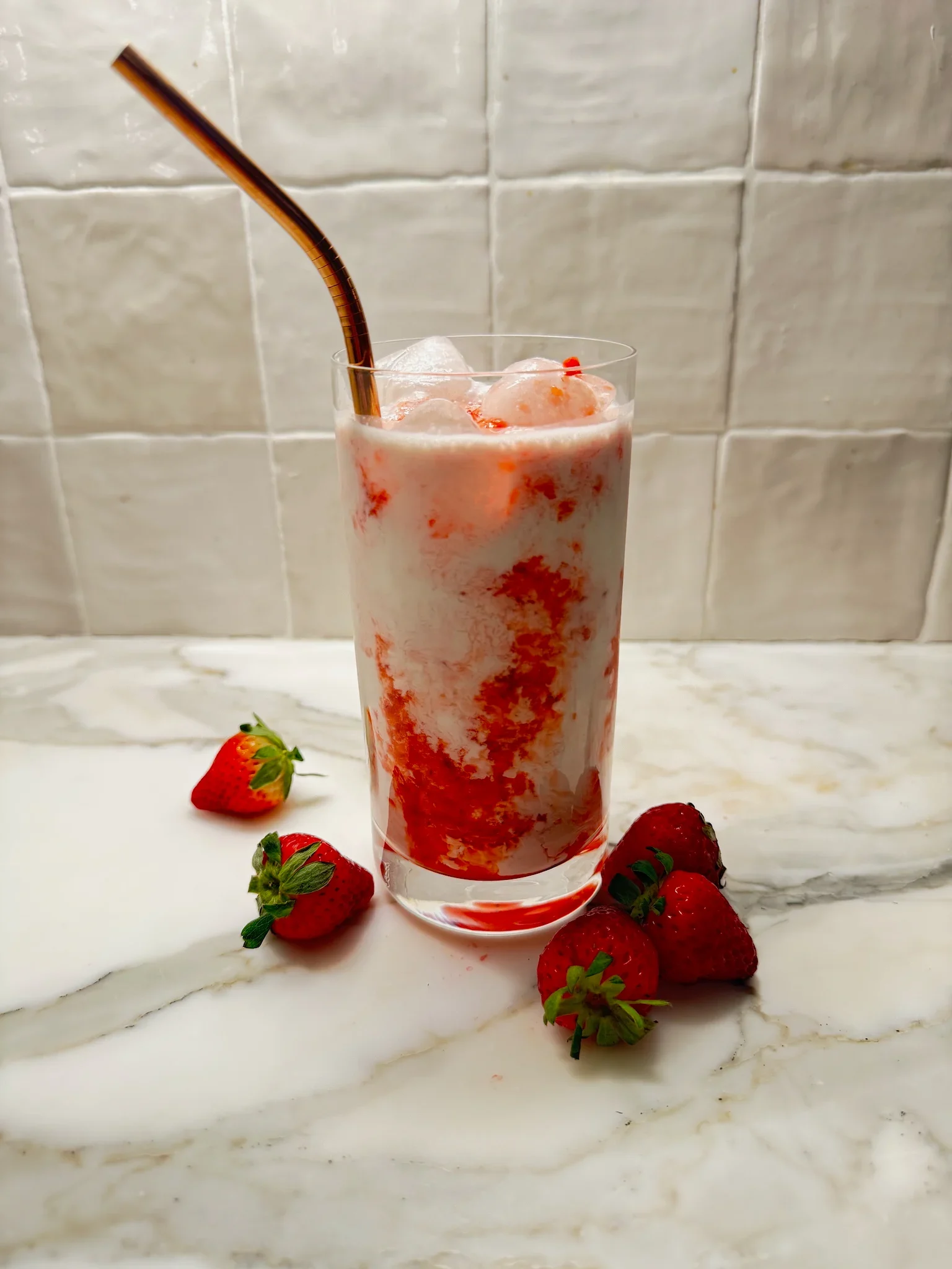 Korean Strawberry Milk: Homemade Ddalgi Uyu Recipe (딸기 우유)